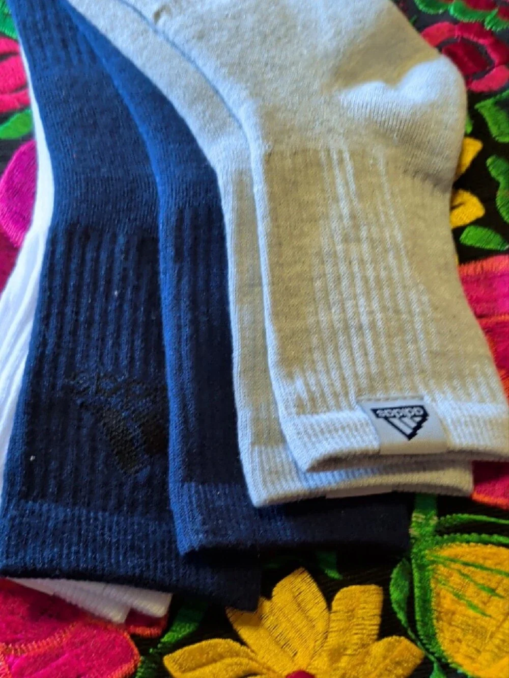 adidas Men's Crew Athletic Socks - White, Black, Gray - 3 Pack